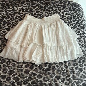 Forever 21 White Smocked Bubble Mini Skirt